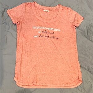 Maurices Coral Scoop Neck Graphic Tee